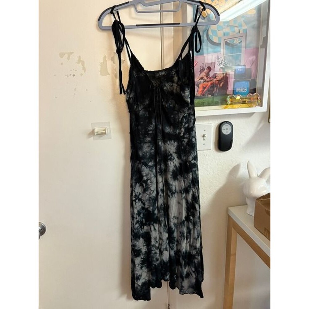 Widow Tie-Dye Lace-Up Midi / Slip Dress